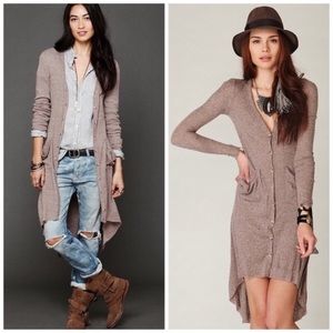 Free people ribbed maxi cardigan